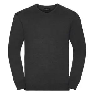 V-Neck Jumper - Charcoal Marl