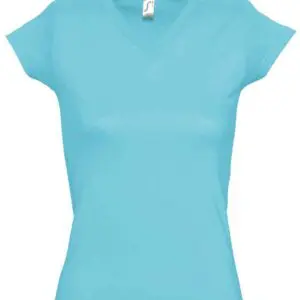 Ladies V-Neck Top - Atoll Blue