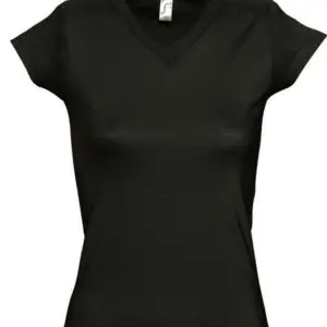 Ladies V-Neck Top - Deep Black